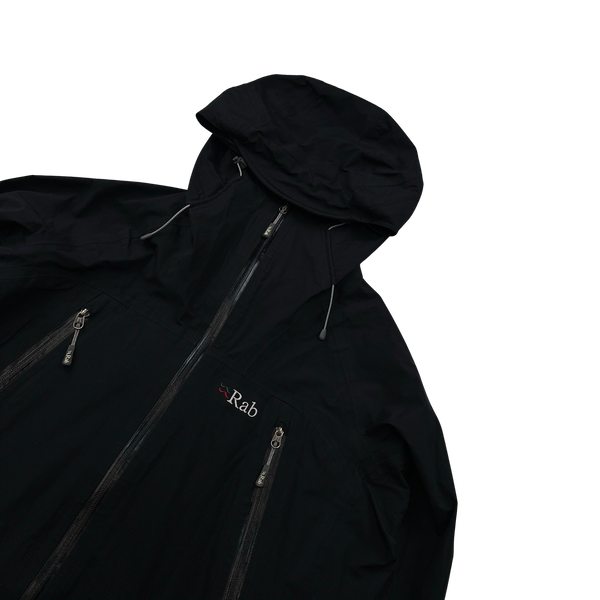 RAB Black Zipped Waterproof Rain Jacket - Medium