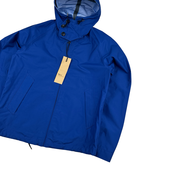 Ten C Lightweight Blue Buttoned Neck Anorak Jacket - Large