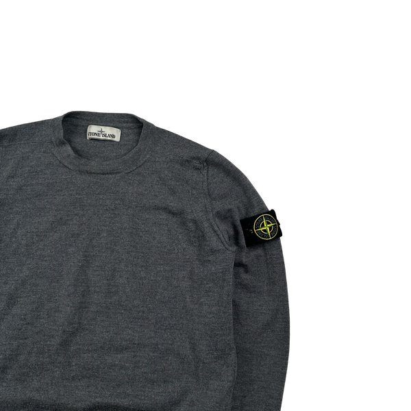 Stone Island 2020 Grey Merino Wool Crewneck Jumper - Large