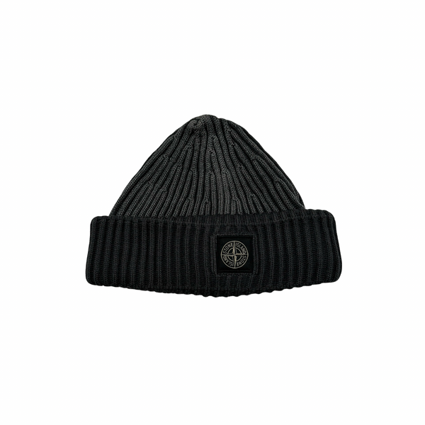 Stone Island 2014 Grey Two Tone Ribbed Wool Beanie