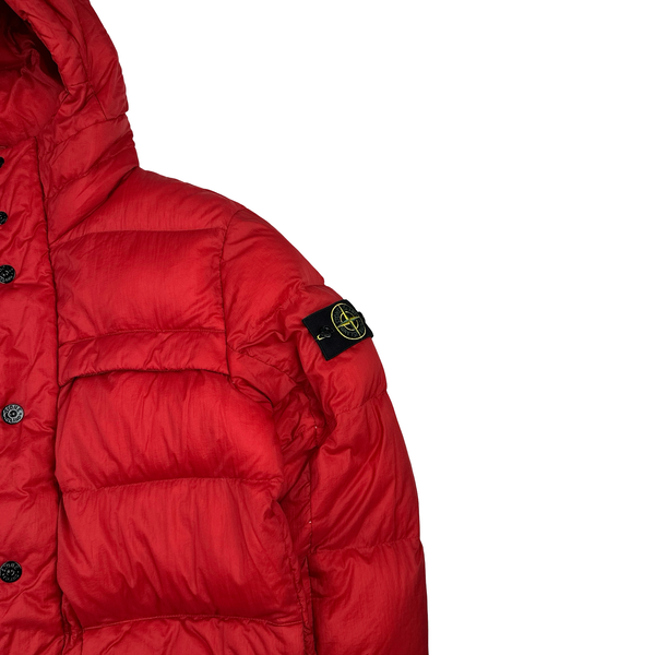 Stone Island 2012 Red Micro Rip Stop Opaque Nylon Tela Jacket - Large