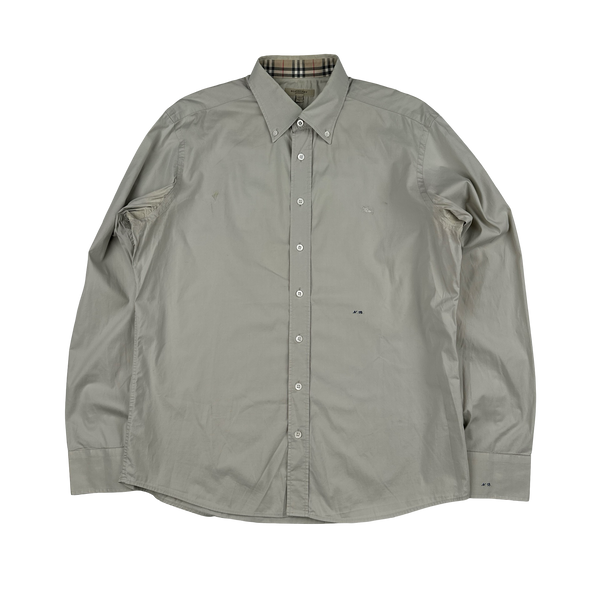 Burberry Grey Button Up Shirt - Large