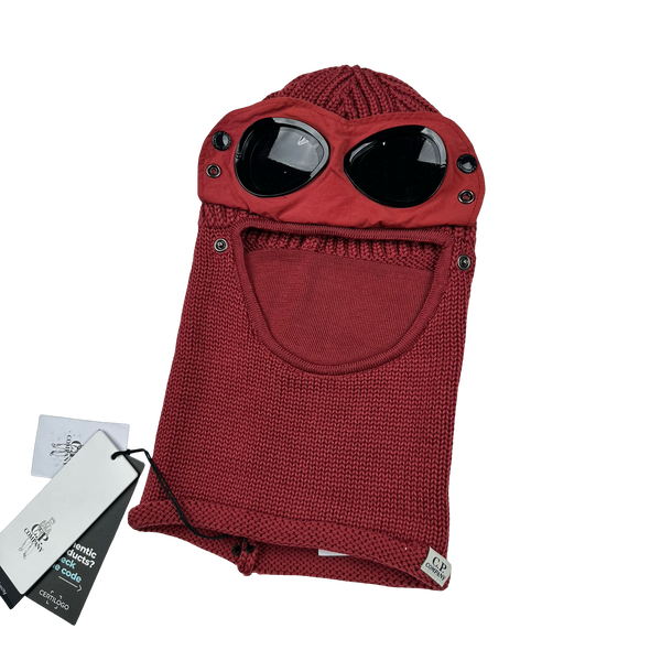 CP Company Maroon Red Wool Goggle Balaclava