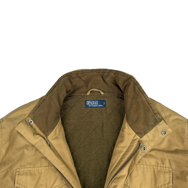 Ralph Lauren Vintage Tan Quilted Cargo Jacket - XL