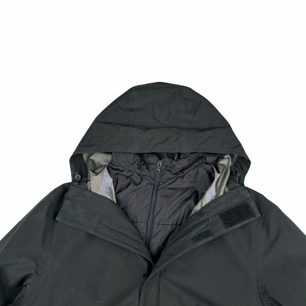 Prada Black Nylon Removable Liner Long Jacket - XXL