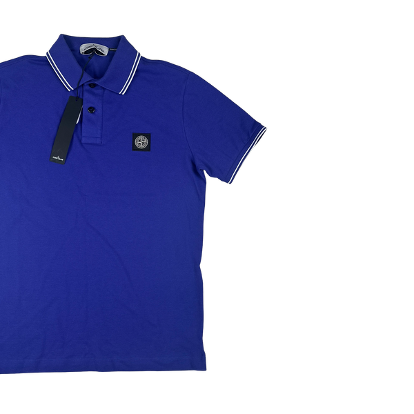 Stone Island 2018 Blue Piped Polo Shirt - Large
