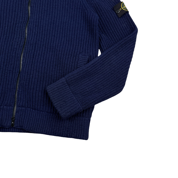 Stone Island 2014 Navy Wool Dutch Rope Lined President Knit Knit - XL