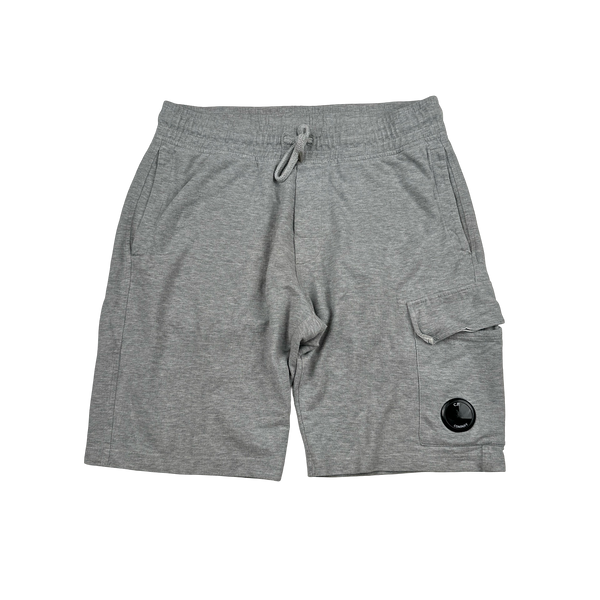 CP Company Grey Cotton Lens Viewer Shorts - Medium
