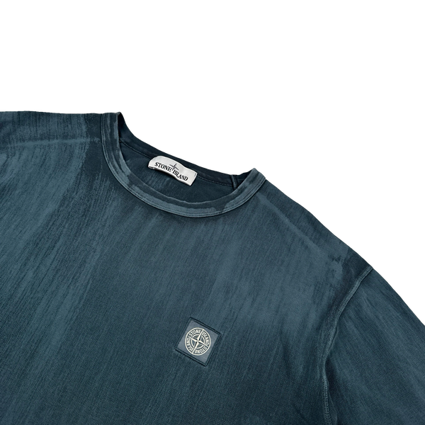 Stone Island Blue Hand Brushed T-Shirt - 3XL
