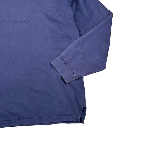 Stone Island 90s Navy Spellout Vintage Pullover - Large