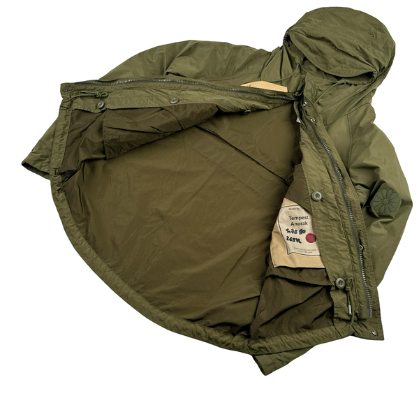 Ten C Khaki Lightweight Multi Pocket Tempest Anorak Jacket - Large