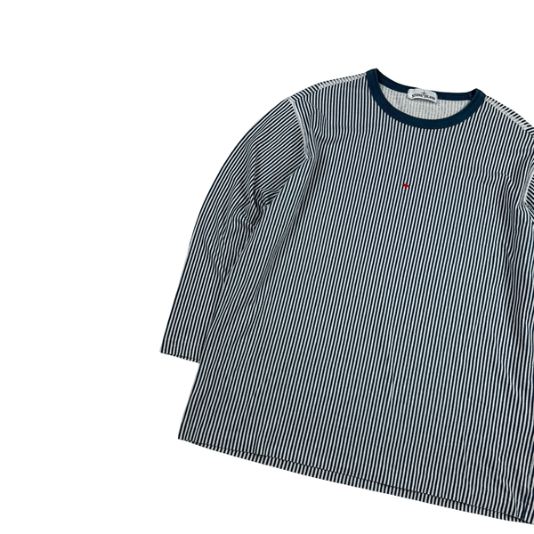 Stone Island Marina 2018 Blue Striped Longsleeve Top - 3XL