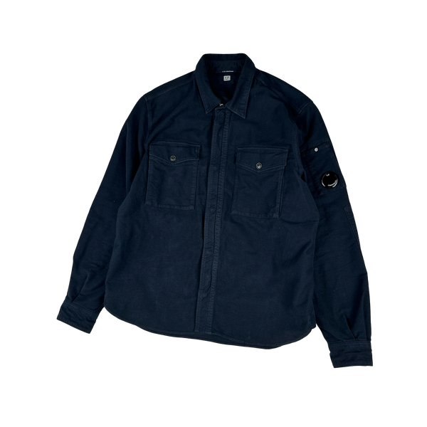 CP Company Navy Moleskin Double Chest Pocket Overshirt Jacket - XL