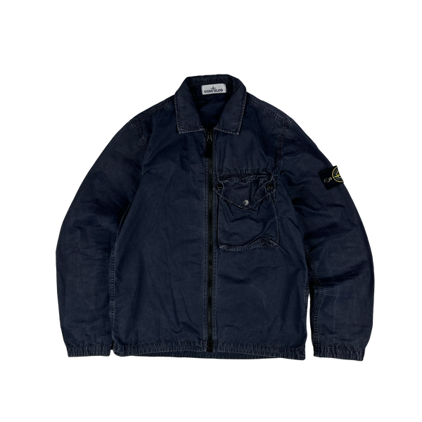 Stone Island 2021 Navy Cotton Overshirt - Small