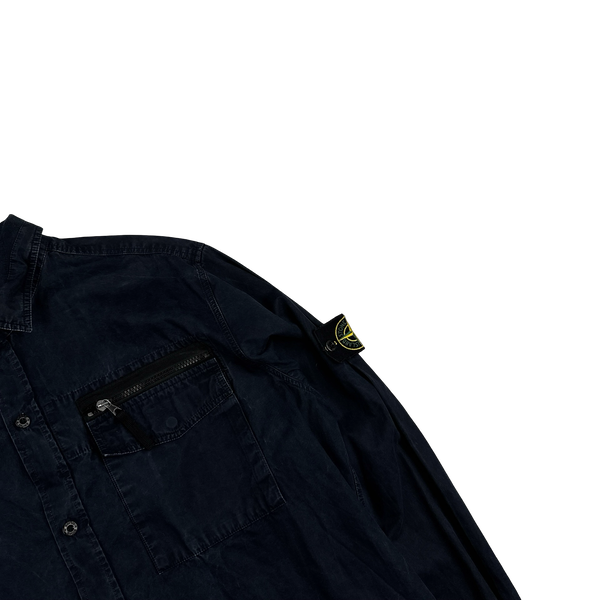 Stone Island 2012 Navy Cotton Buttoned Overshirt - XXL