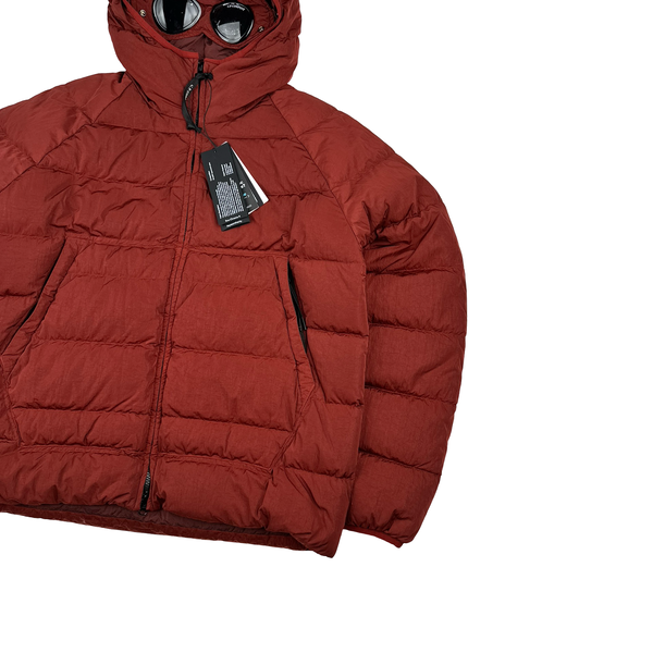 CP Company Burgandy ECO CHROME-R Down Filled Puffer Jacket - Large