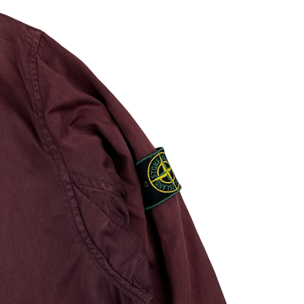 Stone Island 1990s Vintage Burgundy Raso Gommato Jacket - XL
