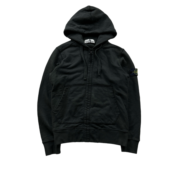 Stone Island 2018 Dark Grey Zipped Cotton Hoodie - Small