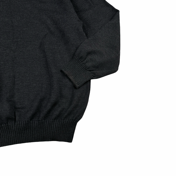 Paul & Shark Grey Thick Wool Logo Buttoned Collar Crewneck - XXL