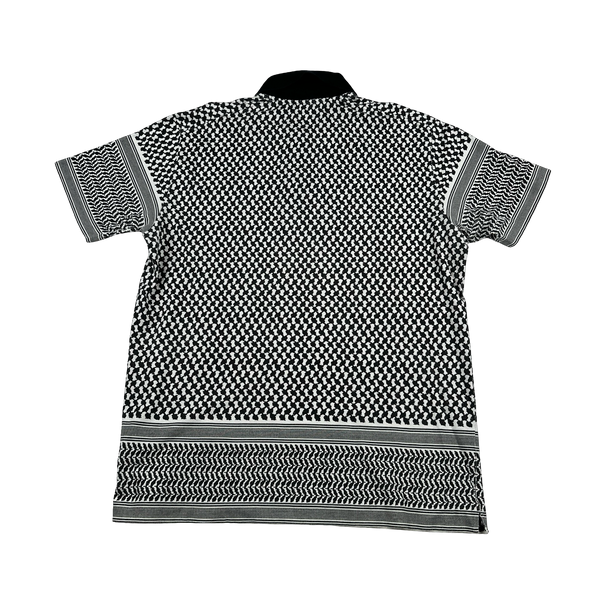 Stone Island 2008 Patterned Cotton Collared Neck Spellout Polo - XXL