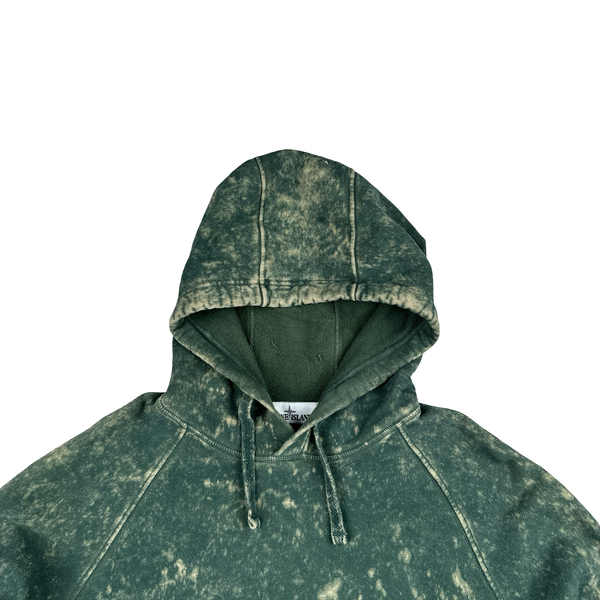 Stone Island 2021 Green Cotton Camo OVD Pullover Hoodie - Large