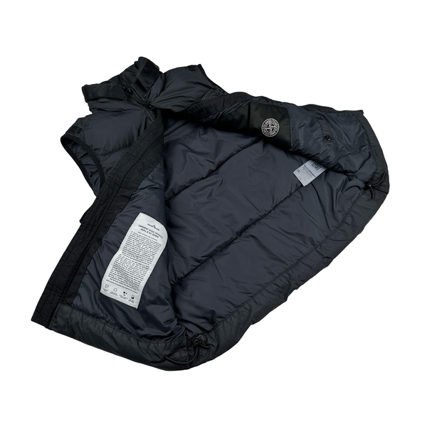 Stone Island 2022 Black Naslan Light Watro Down-TC Gilet - Small