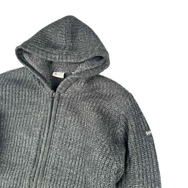 Schott Grey Fleece Lined Thick Wool Jacket - Large