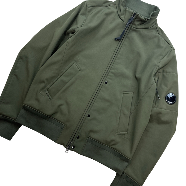 CP Company Khaki Soft Shell Bomber Jacket - Medium