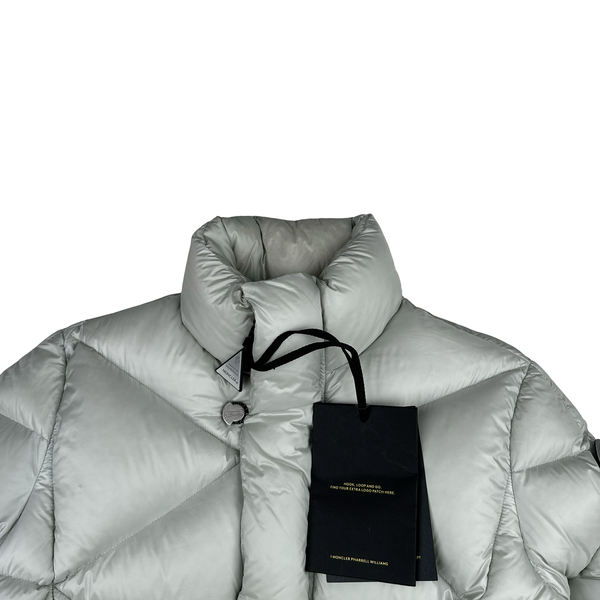 Moncler Genuis X Pharrell Williams Oak Giubbotto Silver Triangle stitched Down Filled Puffer Jacket - XL