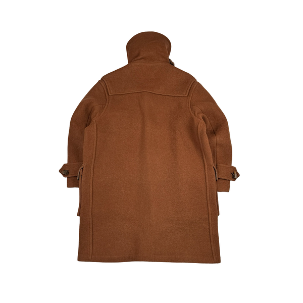 Burberry Brown Lana Wool Checked Lined Duffle Coat - Large