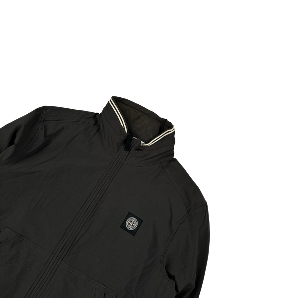 Stone Island 2014 Grey Soft Shell Compass Patch Zipped Bomber Jacket - XL