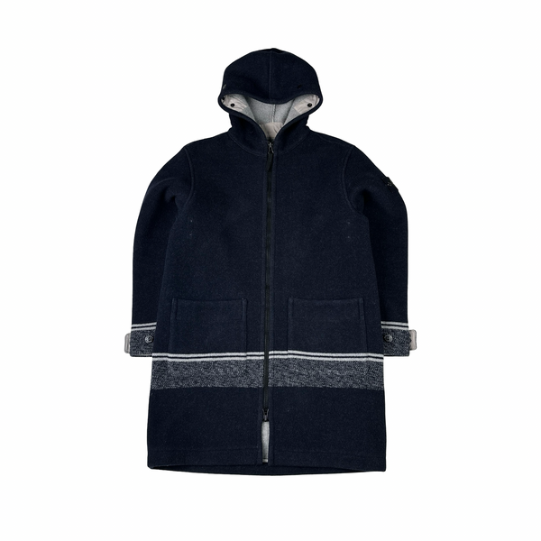 Stone Island 2020 Navy Panno Jaquard Wool Long Jacket - Small