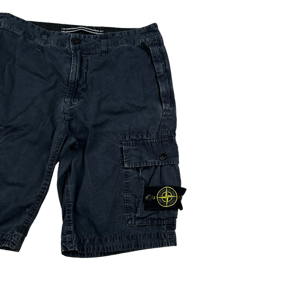 Stone Island Navy Slim Bermuda Cotton Shorts - 29"
