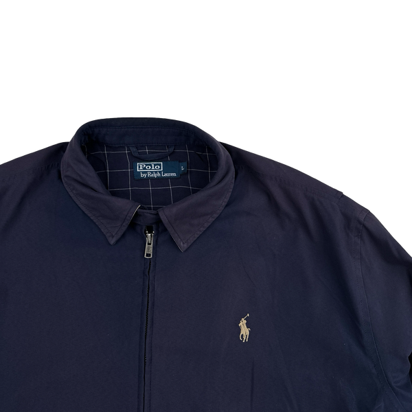 Ralph Lauren Navy Harrington Zipped Jacket - Large