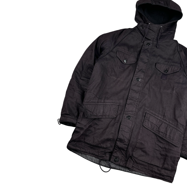 Stone Island 2005 Charcoal Vintage Lino Flax Dutch Rope Parka Jacket - Large