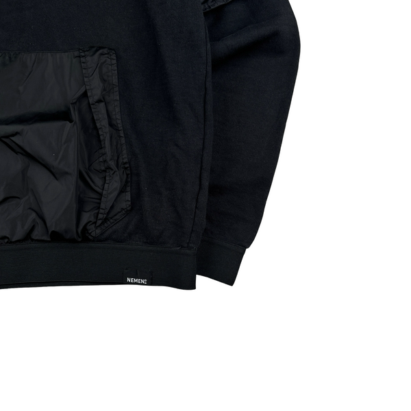 Nemen Black Nylon Pocket Hoodie Jumper - Small
