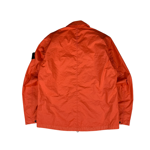 Stone Island 2022 Coral Membrana Light Zipped Overshirt - Large