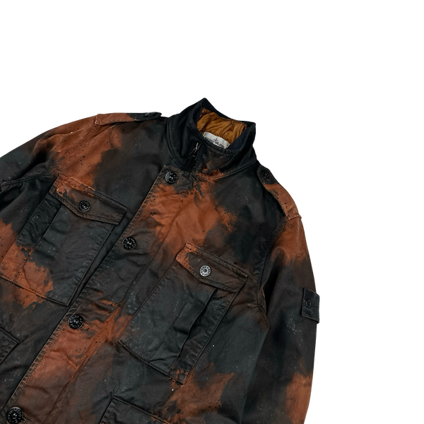 Stone Island 2014 Raso Hand Painted Tortoise Shell Camo Field Jacket - Large