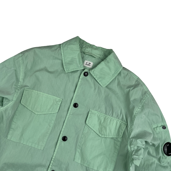 CP Company 50 Fili Mint Green Double Chest Pocket Overshirt Jacket - Large