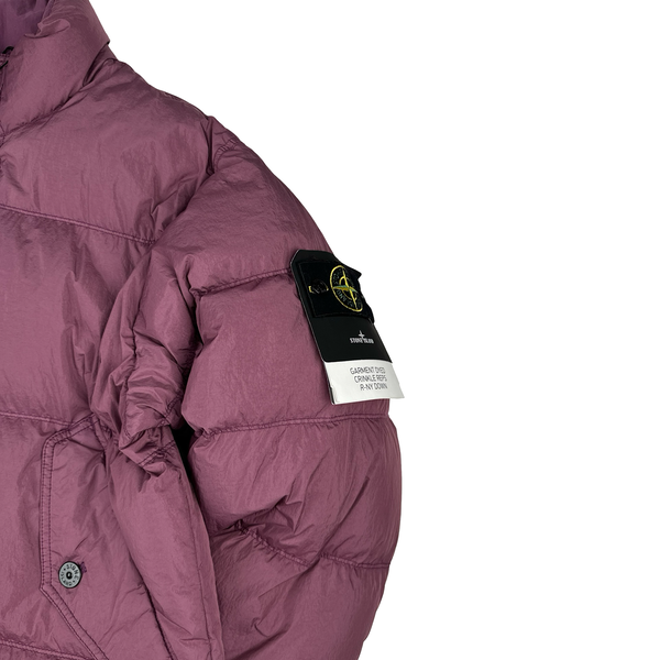 Stone Island 2024 Magenta Crinkle R-NY Down Puffer Jacket - Medium