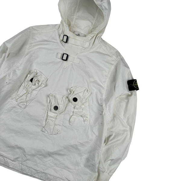 Stone Island 2021 White Multi Pocket Smock - Small