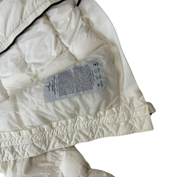 Stone Island White Garment Dyed Crinkle Reps Puffer Jacket - Medium