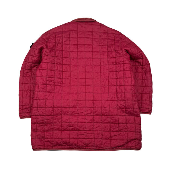 CP Company Vintage 1994 Pink Buttoned Reversable Spellout Badge Quilted Jacket - Large