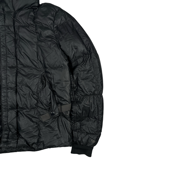 CP Company Down Filled Quilted Lined Black Goggle Puffer Jacket - Medium