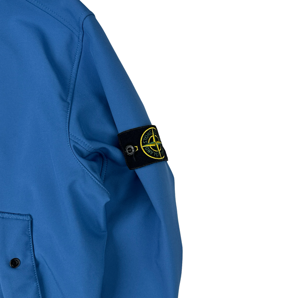 Stone Island 2020 Blue Soft Shell Hooded Jacket - XL