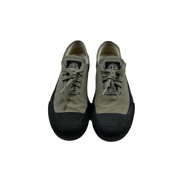 Stone Island x Diemme Beige Leather Trainers - UK 9.5