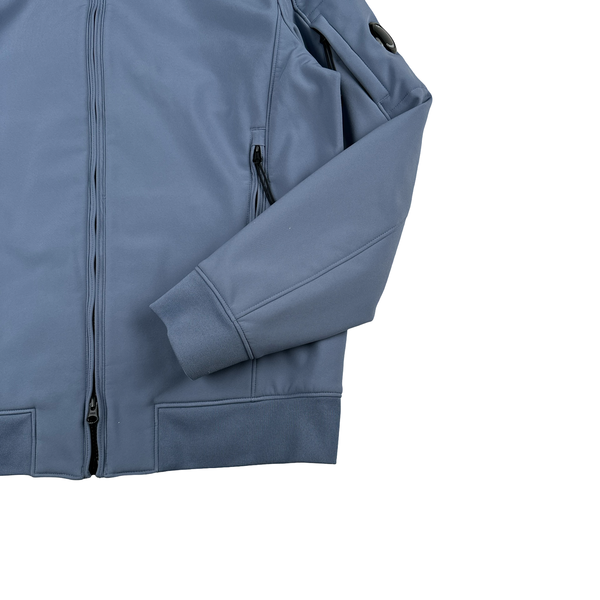 CP Company Blue Fleece Lined Soft Shell Lens Jacket - XL