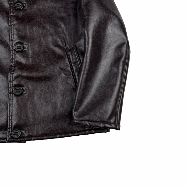 Armani Jeans 2000's Zip Up Faux Leather Lined Jacket - XL