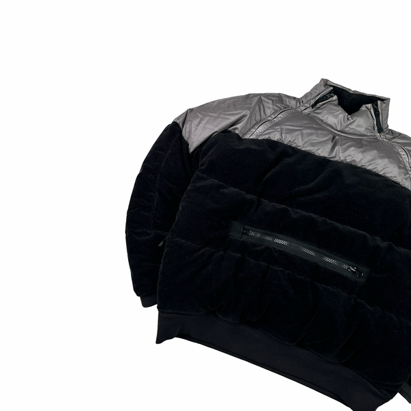 Stone Island 2018 Grey Cotton Velvet Down TC Reverse Lamy Flock Puffer - Large