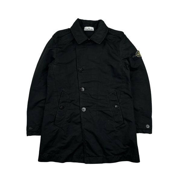 Stone Island 2016 Black David TC Quilted Trench Coat - Medium